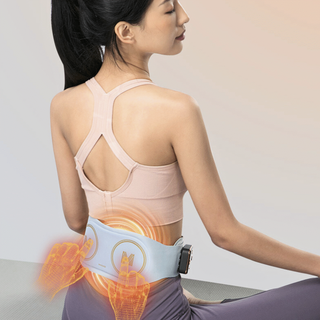 ems massage belt with heating– dual pain relief for back & abdomen