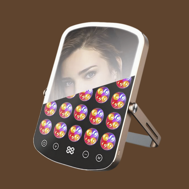 portable mirror & led light therapy combo for face