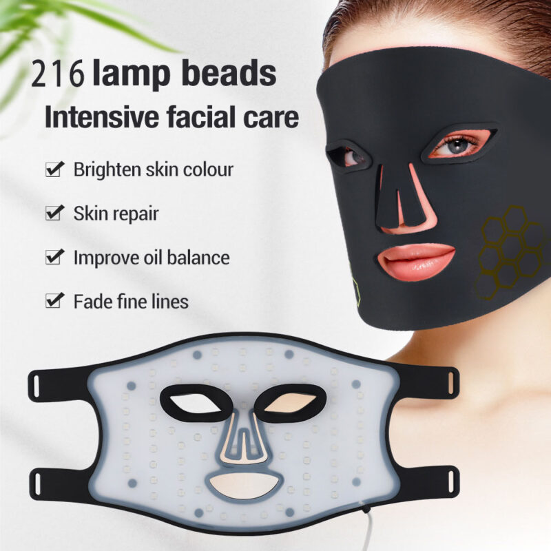 vibrating led face mask with red & blue light therapy – 660nm+850nm for anti aging & acne home spa facial massager (copy)